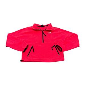 The North Face Womens Pink Fleece Quarter Zip Jacket XS 2010s Cropped Fit